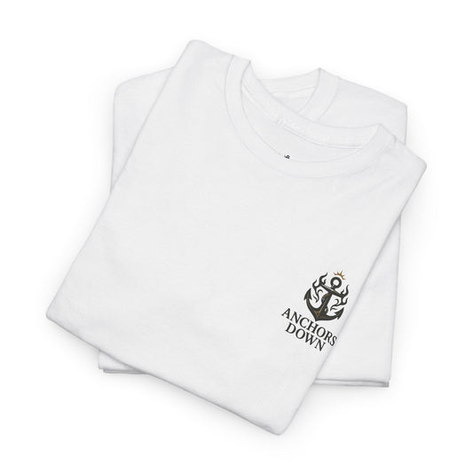 Anchors Down Crowned Anchor Tee Graphic Unisex Heavy Cotton Tee