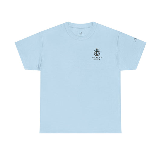 Anchors Down Crowned Anchor Tee Graphic Unisex Heavy Cotton Tee
